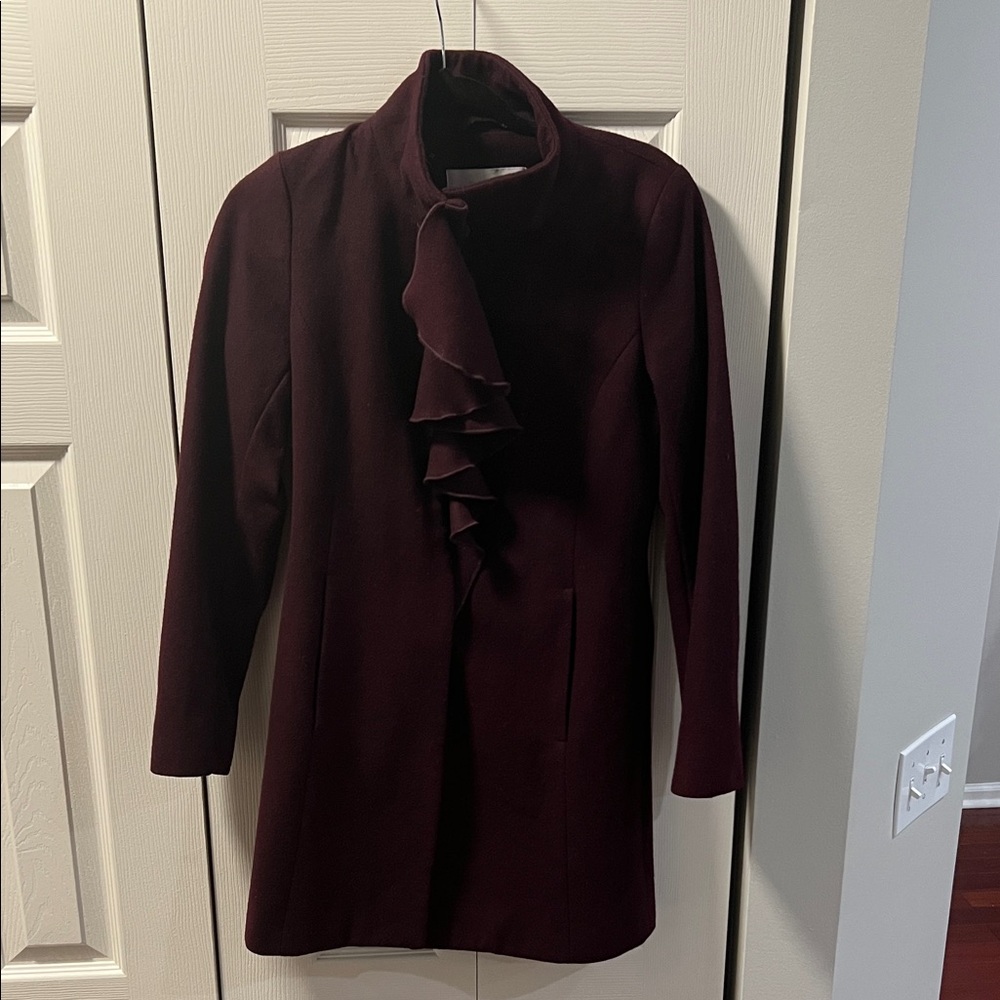 T Tahari Deep Burgundy Trench Coat